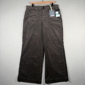 Democracy Ab solution High Rise Wide Leg Houndstooth Pants Brown Black Size 16
